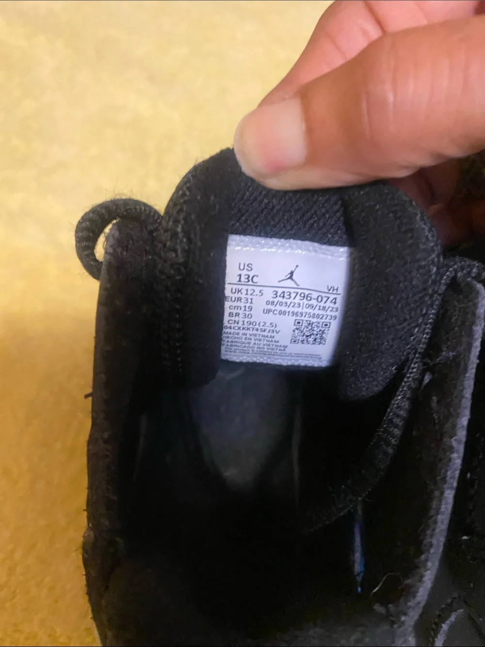 Jordan Kids' Black and Blue High-Top Sneakers